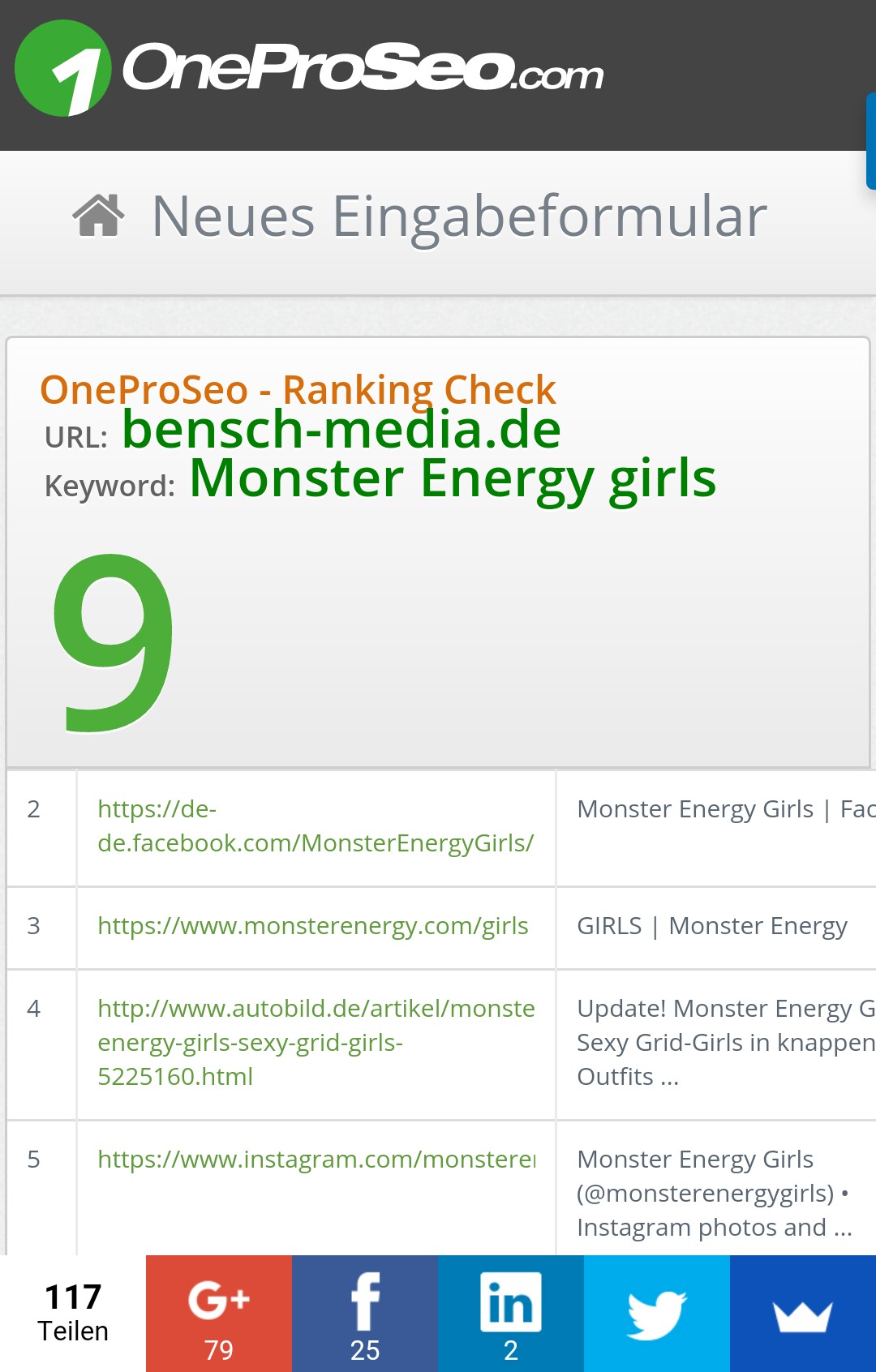 platz eins monster girl casting bensch media monstergirlsearch seo suchmaschinenoptimierung